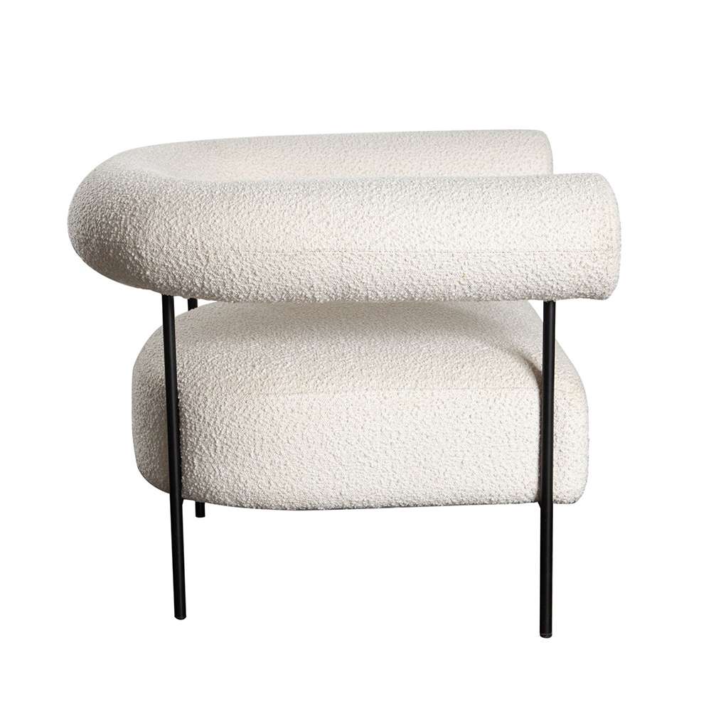 Diamond Sofa - District Accent Chair in Ivory Boucle Fabric w/ Black Metal Frame - DISTRICTCHIV veiw 8