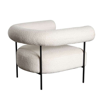 Diamond Sofa - District Accent Chair in Ivory Boucle Fabric w/ Black Metal Frame - DISTRICTCHIV veiw 10