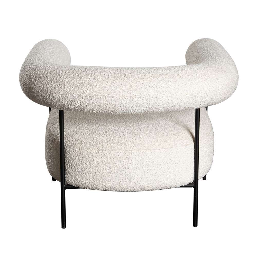 Diamond Sofa - District Accent Chair in Ivory Boucle Fabric w/ Black Metal Frame - DISTRICTCHIV veiw 11