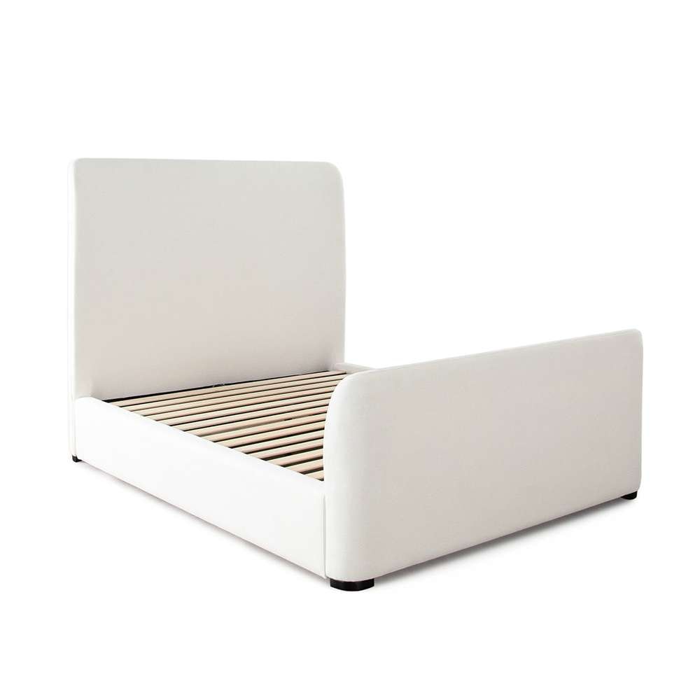 Diamond Sofa - Eve Eastern King Bed in Elite Ivory Fabric w/ Contoured Headboard & Footboard - EVEIVEKBED veiw 2