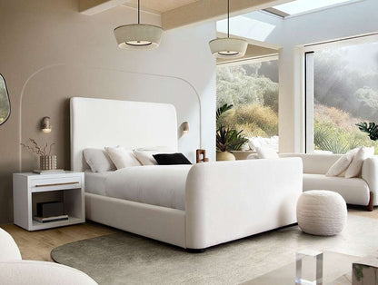 Diamond Sofa - Eve Queen Bed in Elite Ivory Fabric w/ Contoured Headboard & Footboard - EVEIVQUBED veiw 13
