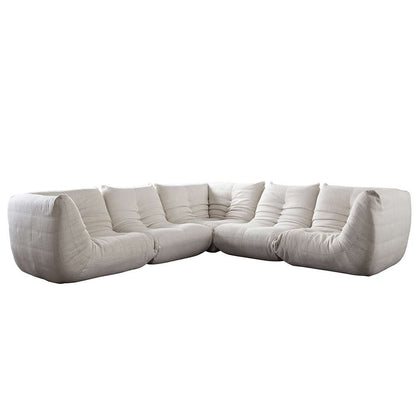 Diamond Sofa - Ezra 5PC Corner Sectional in Cream Fabric - EZRA3SC2ACCM veiw 1