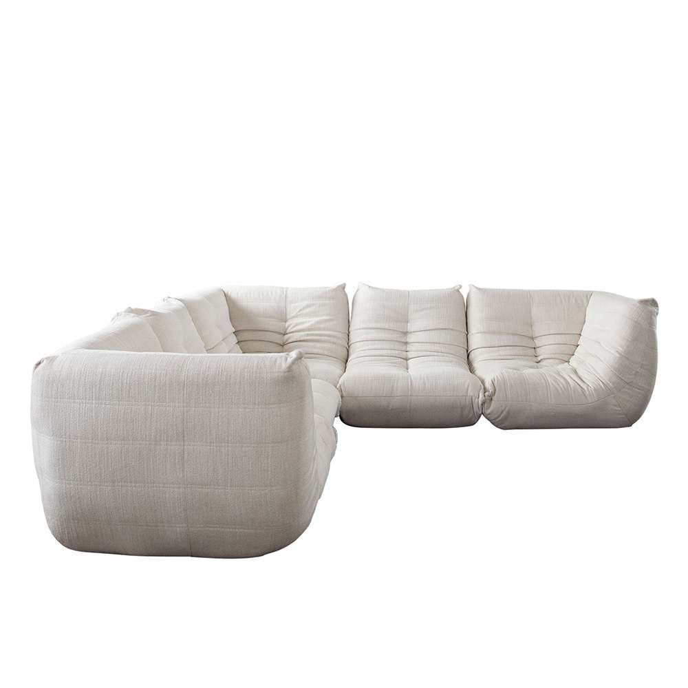 Diamond Sofa - Ezra 5PC Corner Sectional in Cream Fabric - EZRA3SC2ACCM veiw 2