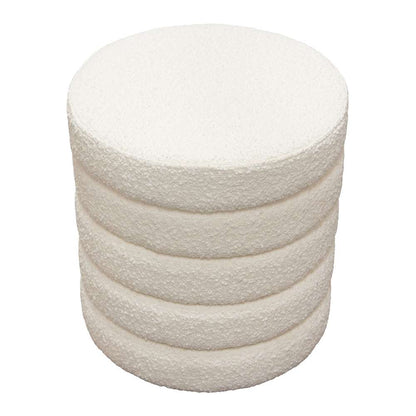 Diamond Sofa - Helix Round Accent Ottoman in Ivory Boucle fabric - HELIXOTIV veiw 3