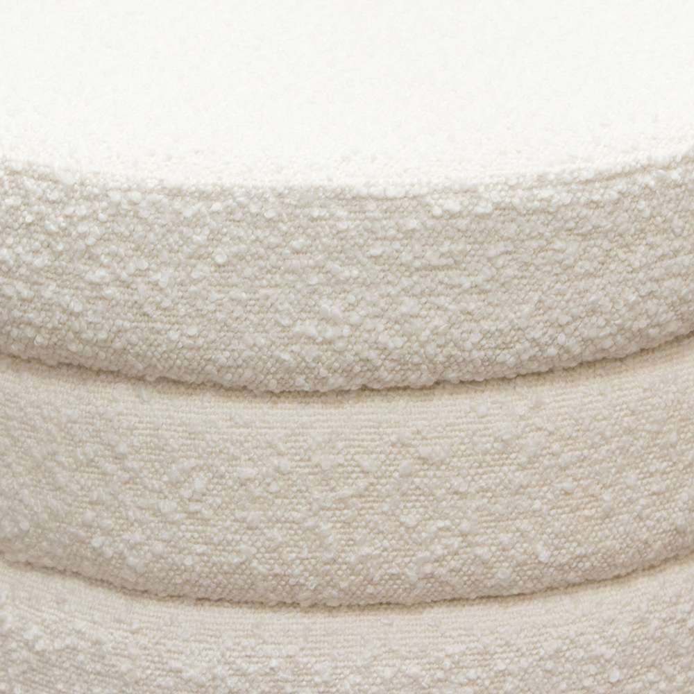 Diamond Sofa - Helix Round Accent Ottoman in Ivory Boucle fabric - HELIXOTIV veiw 7