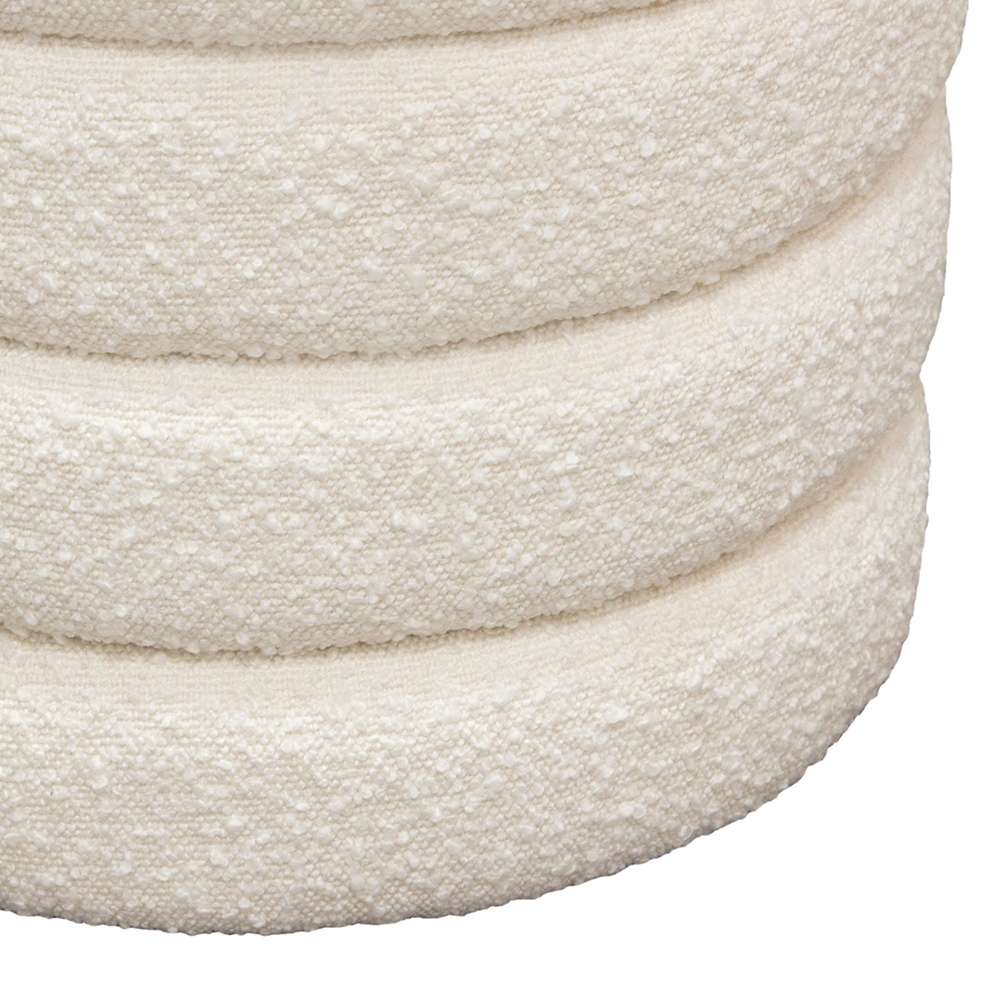 Diamond Sofa - Helix Round Accent Ottoman in Ivory Boucle fabric - HELIXOTIV veiw 8