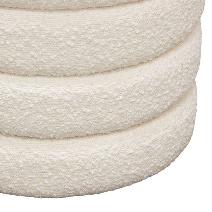 Diamond Sofa - Helix Round Accent Ottoman in Ivory Boucle fabric - HELIXOTIV veiw 8