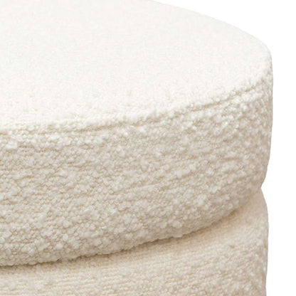 Diamond Sofa - Helix Round Accent Ottoman in Ivory Boucle fabric - HELIXOTIV veiw 9