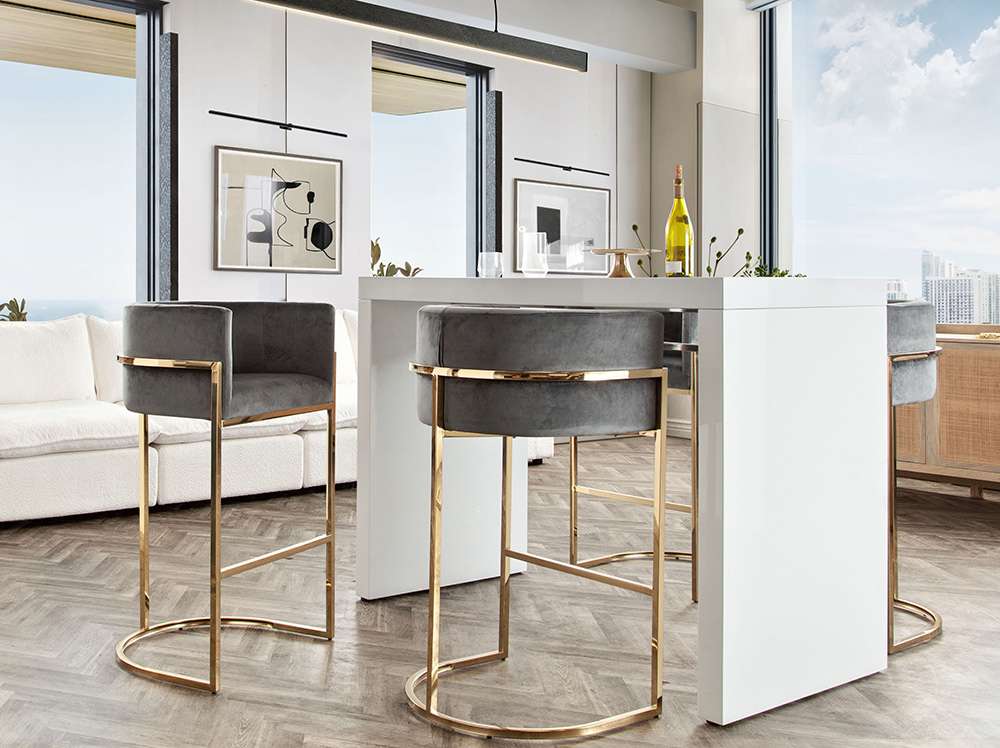 Diamond Sofa - Icon White Lacquer Waterfall Bar Height Table - ICONBTWH veiw 2