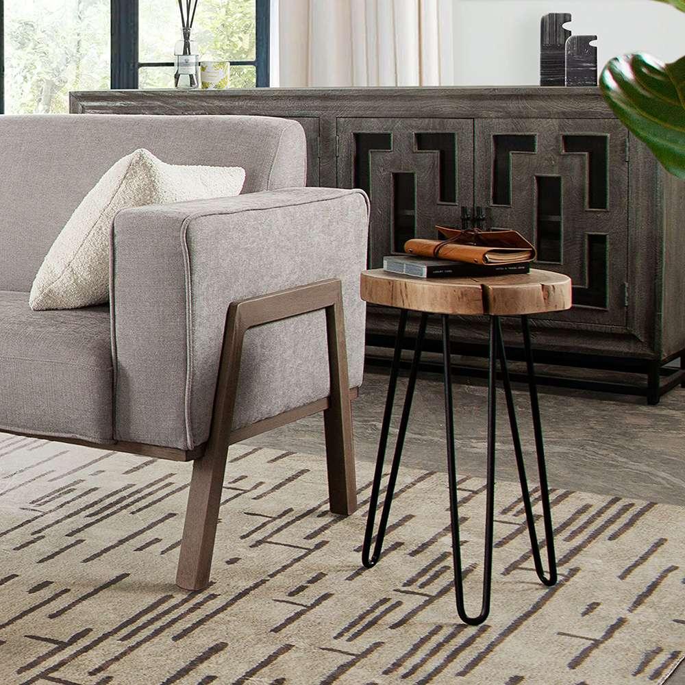 Diamond Sofa - Joss Natural Acacia One of a Kind Live Edge Accent Table w/ Black Hairpin Legs - JOSSETNA veiw 6