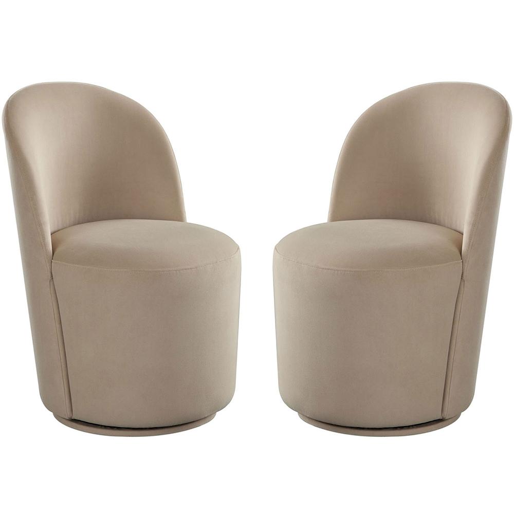 Diamond Sofa - Kendall Dining/Accent Swivel Chair in Light Camel Performance Velvet Fabric - KENDALLCHLCA2PK veiw 1