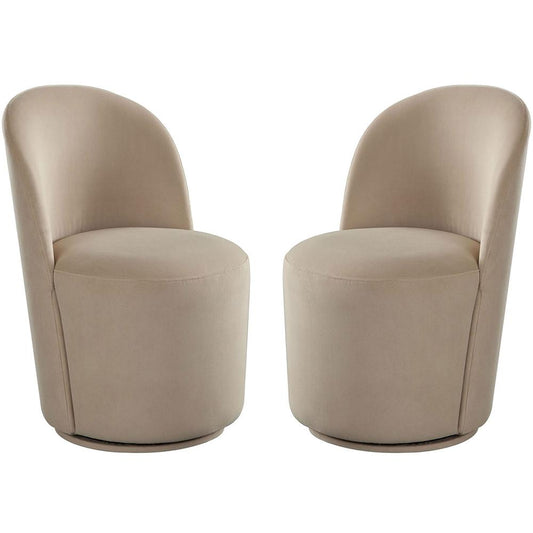 Diamond Sofa - Kendall Dining/Accent Swivel Chair in Light Camel Performance Velvet Fabric - KENDALLCHLCA2PK veiw 1