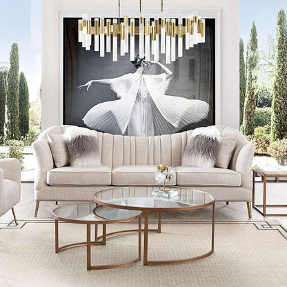 Diamond Sofa - Lane 2PC Round Nesting Set in Brushed Gold Frame w/ Clear Tempered Glass Tops - LANECTGD veiw 4