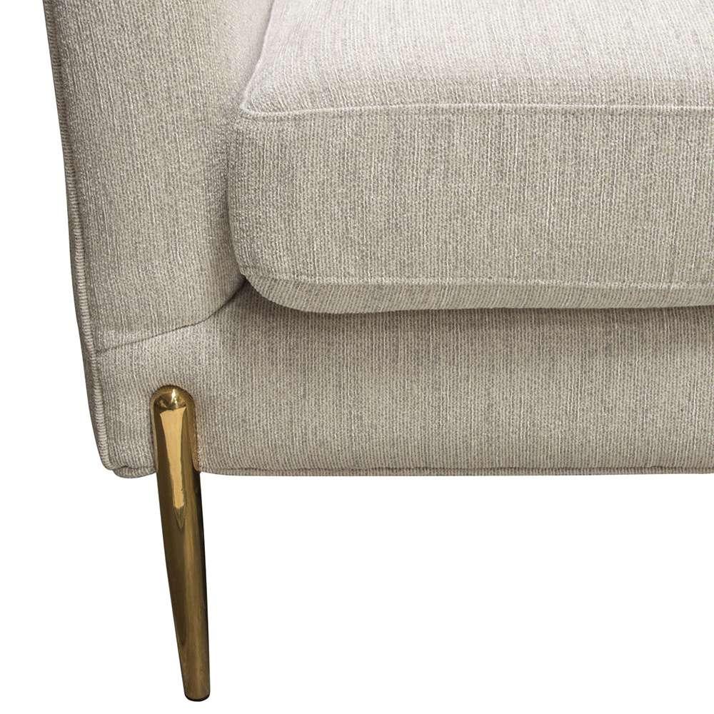 Diamond Sofa - Lane Chair in Light Cream Fabric with Gold Metal Legs - LANECHCM veiw 5