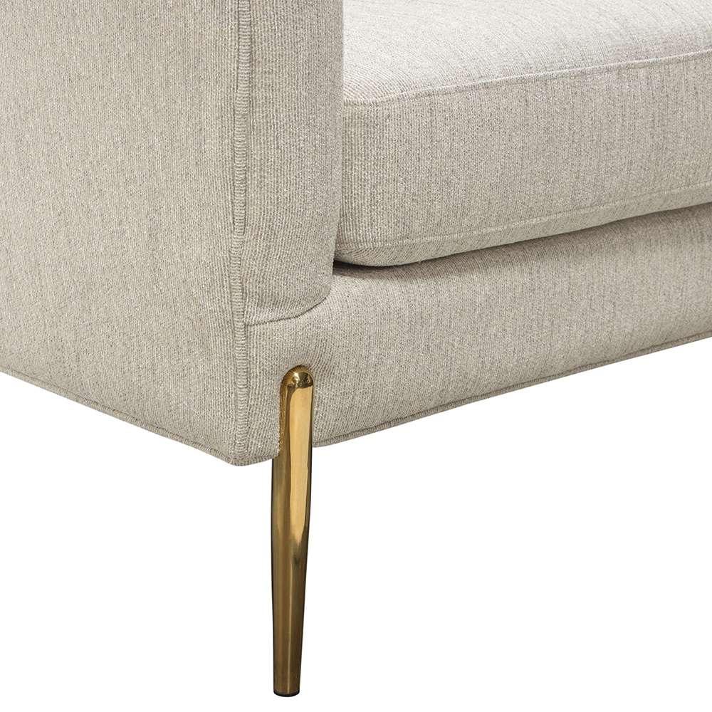 Diamond Sofa - Lane Chair in Light Cream Fabric with Gold Metal Legs - LANECHCM veiw 6