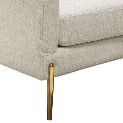 Diamond Sofa - Lane Chair in Light Cream Fabric with Gold Metal Legs - LANECHCM veiw 6