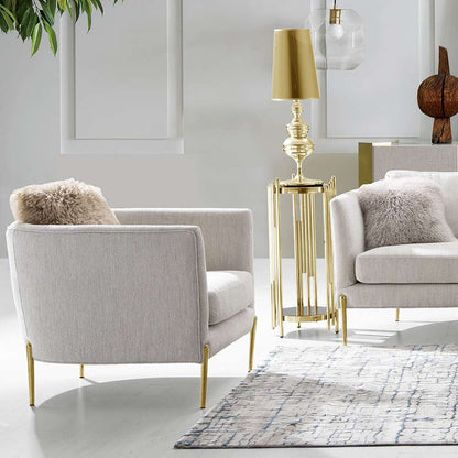 Diamond Sofa - Lane Chair in Light Cream Fabric with Gold Metal Legs - LANECHCM veiw 8