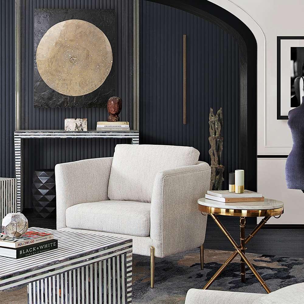 Diamond Sofa - Lane Chair in Light Cream Fabric with Gold Metal Legs - LANECHCM veiw 11