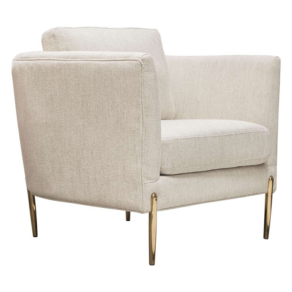 Diamond Sofa - Lane Chair in Light Cream Fabric with Gold Metal Legs - LANECHCM veiw 12