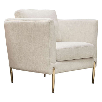 Diamond Sofa - Lane Chair in Light Cream Fabric with Gold Metal Legs - LANECHCM veiw 12