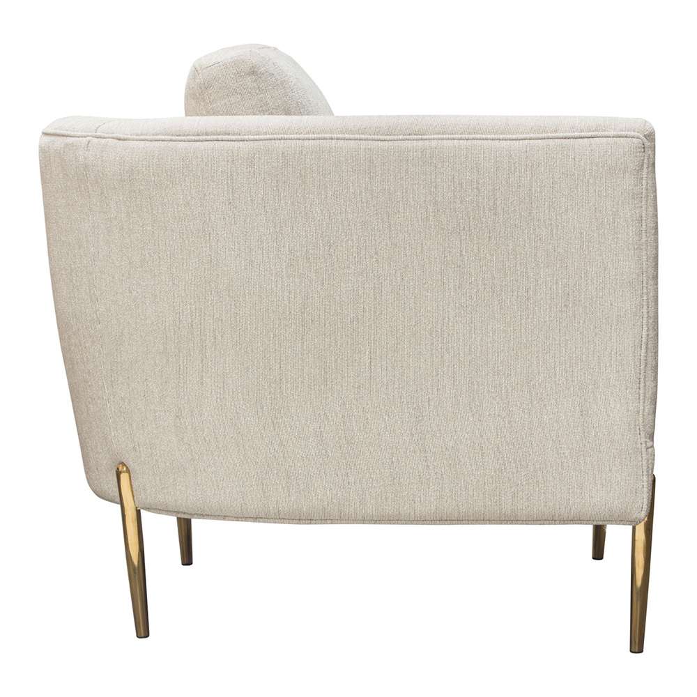Diamond Sofa - Lane Chair in Light Cream Fabric with Gold Metal Legs - LANECHCM veiw 13