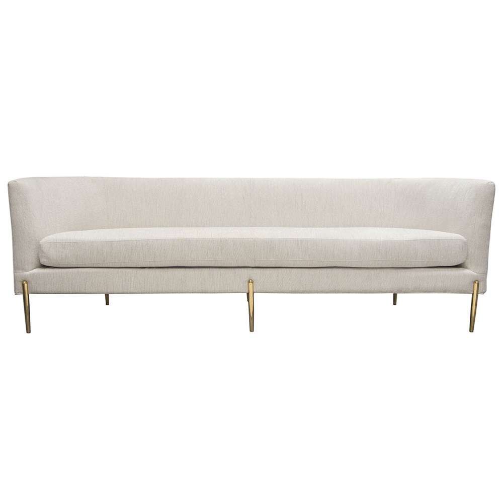 Diamond Sofa - Lane Sofa in Light Cream Fabric with Gold Metal Legs - LANESOCM veiw 2