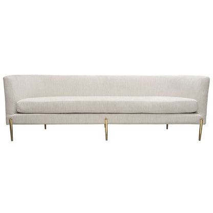 Diamond Sofa - Lane Sofa in Light Cream Fabric with Gold Metal Legs - LANESOCM veiw 2