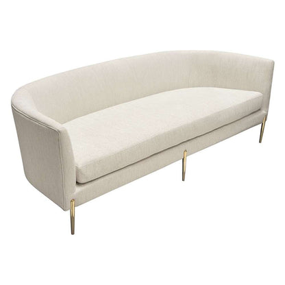 Diamond Sofa - Lane Sofa in Light Cream Fabric with Gold Metal Legs - LANESOCM veiw 3