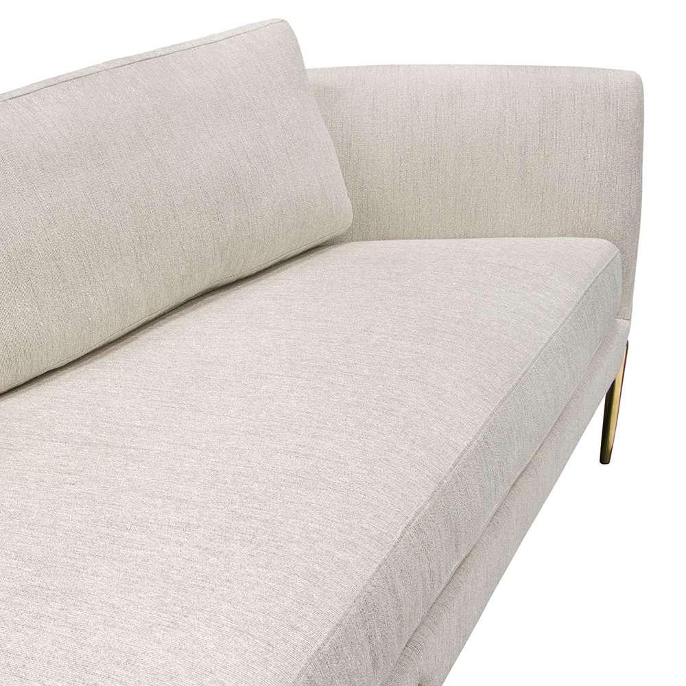 Diamond Sofa - Lane Sofa in Light Cream Fabric with Gold Metal Legs - LANESOCM veiw 7