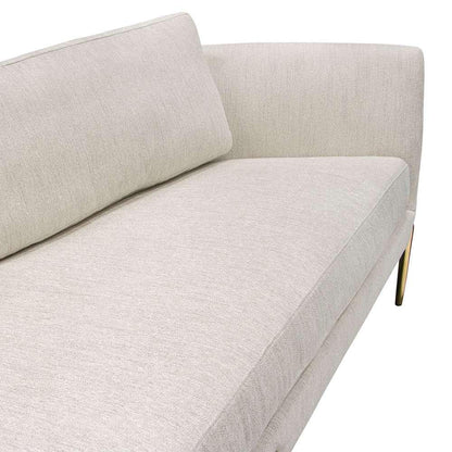 Diamond Sofa - Lane Sofa in Light Cream Fabric with Gold Metal Legs - LANESOCM veiw 7