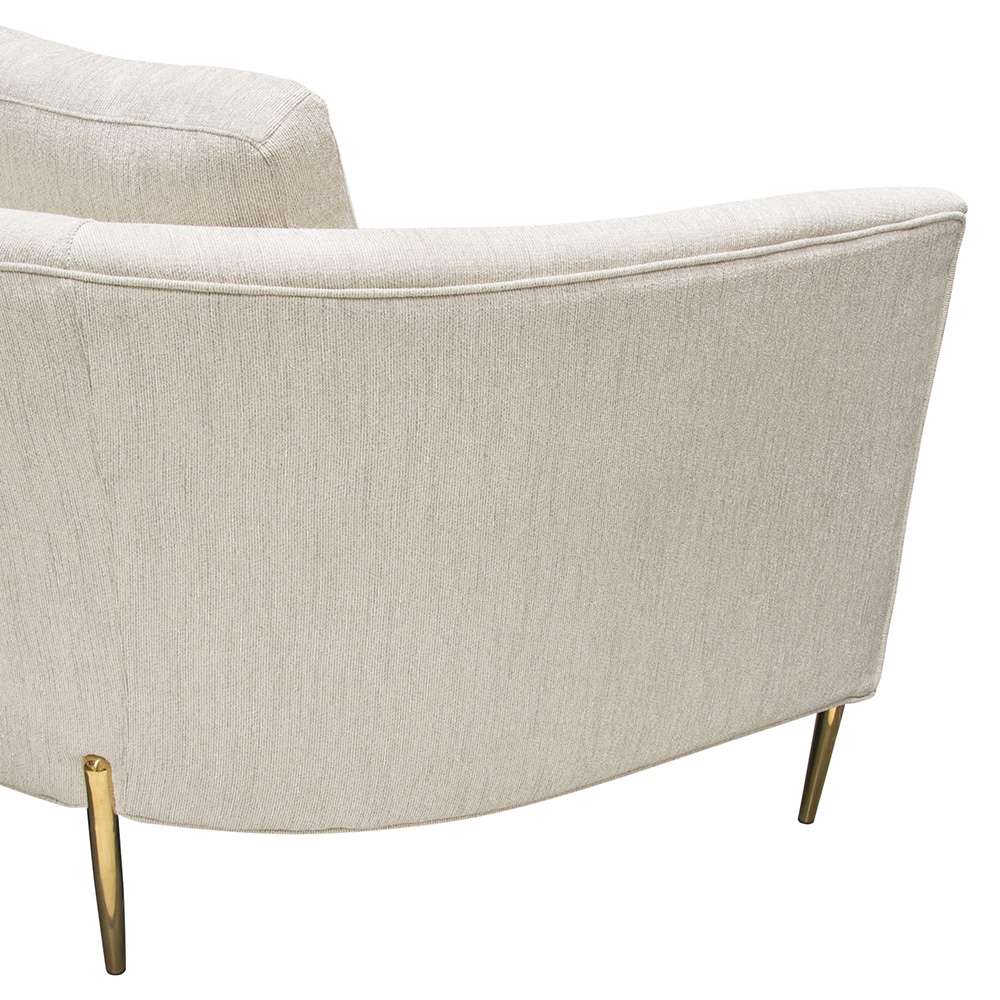 Diamond Sofa - Lane Sofa in Light Cream Fabric with Gold Metal Legs - LANESOCM veiw 8