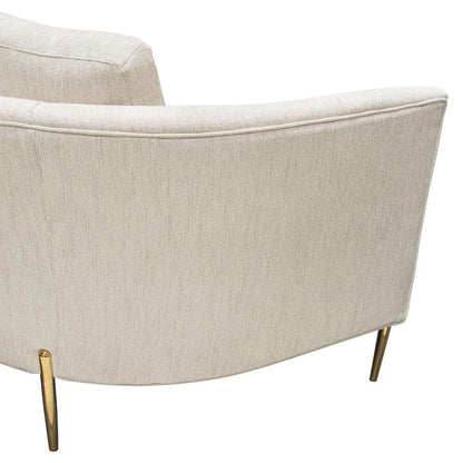 Diamond Sofa - Lane Sofa in Light Cream Fabric with Gold Metal Legs - LANESOCM veiw 8
