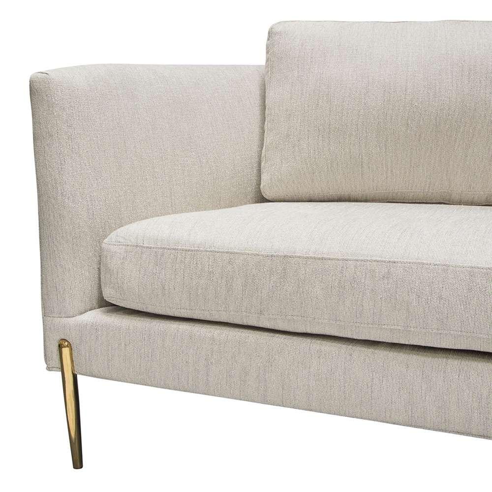 Diamond Sofa - Lane Sofa in Light Cream Fabric with Gold Metal Legs - LANESOCM veiw 9
