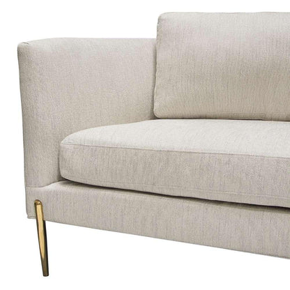 Diamond Sofa - Lane Sofa in Light Cream Fabric with Gold Metal Legs - LANESOCM veiw 9