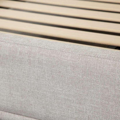 Diamond Sofa - Leandro Low Profile Queen Bed in Clarkson Sand Fabric w/ Black Metal Leg - LEANDROSDQUBED veiw 7