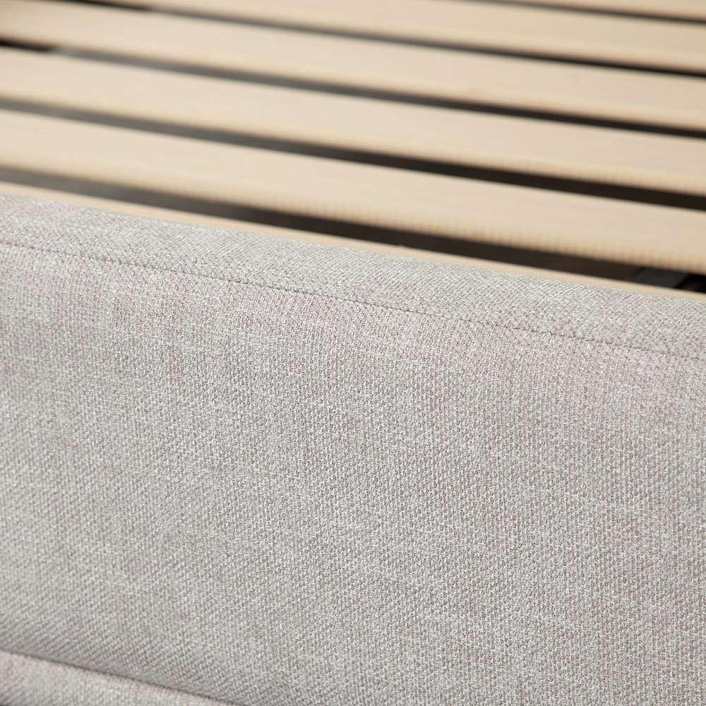 Diamond Sofa - Leandro Low Profile Queen Bed in Clarkson Sand Fabric w/ Black Metal Leg - LEANDROSDQUBED veiw 8