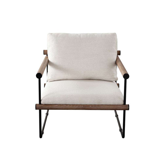 Diamond Sofa - Liam Accent Chair in Cream Fabric w/ Metal Frame & Wood Arm - LIAMCHCM veiw 1