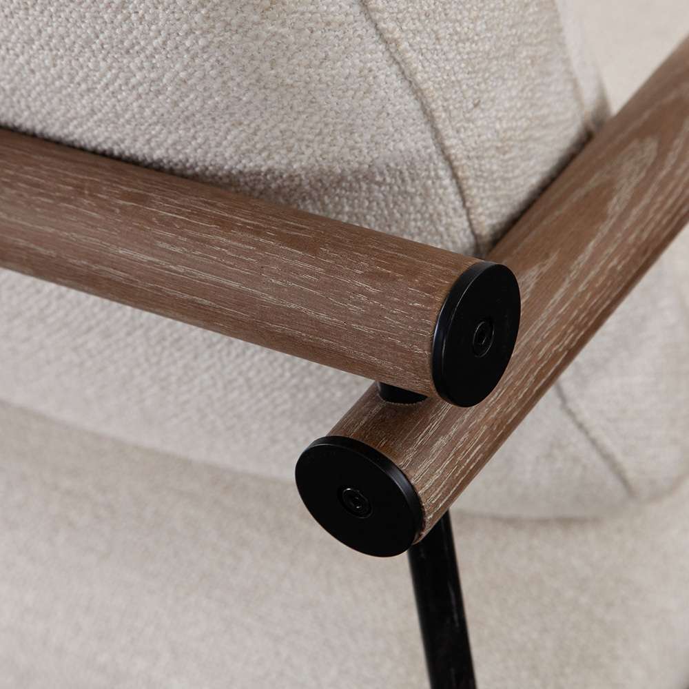 Diamond Sofa - Liam Accent Chair in Cream Fabric w/ Metal Frame & Wood Arm - LIAMCHCM veiw 7