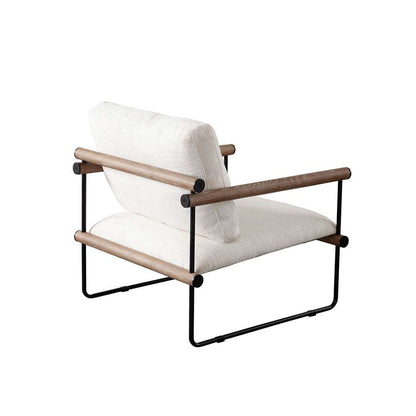 Diamond Sofa - Liam Accent Chair in Cream Fabric w/ Metal Frame & Wood Arm - LIAMCHCM veiw 11