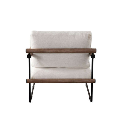 Diamond Sofa - Liam Accent Chair in Cream Fabric w/ Metal Frame & Wood Arm - LIAMCHCM veiw 12