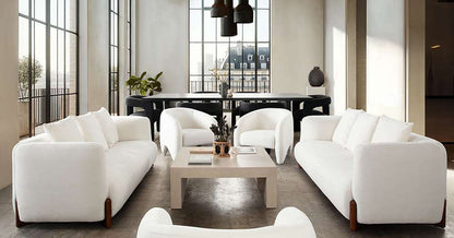 Diamond Sofa - Link Sofa in Elite Ivory Fabric w/ Wood Leg - LINKSOIV veiw 11