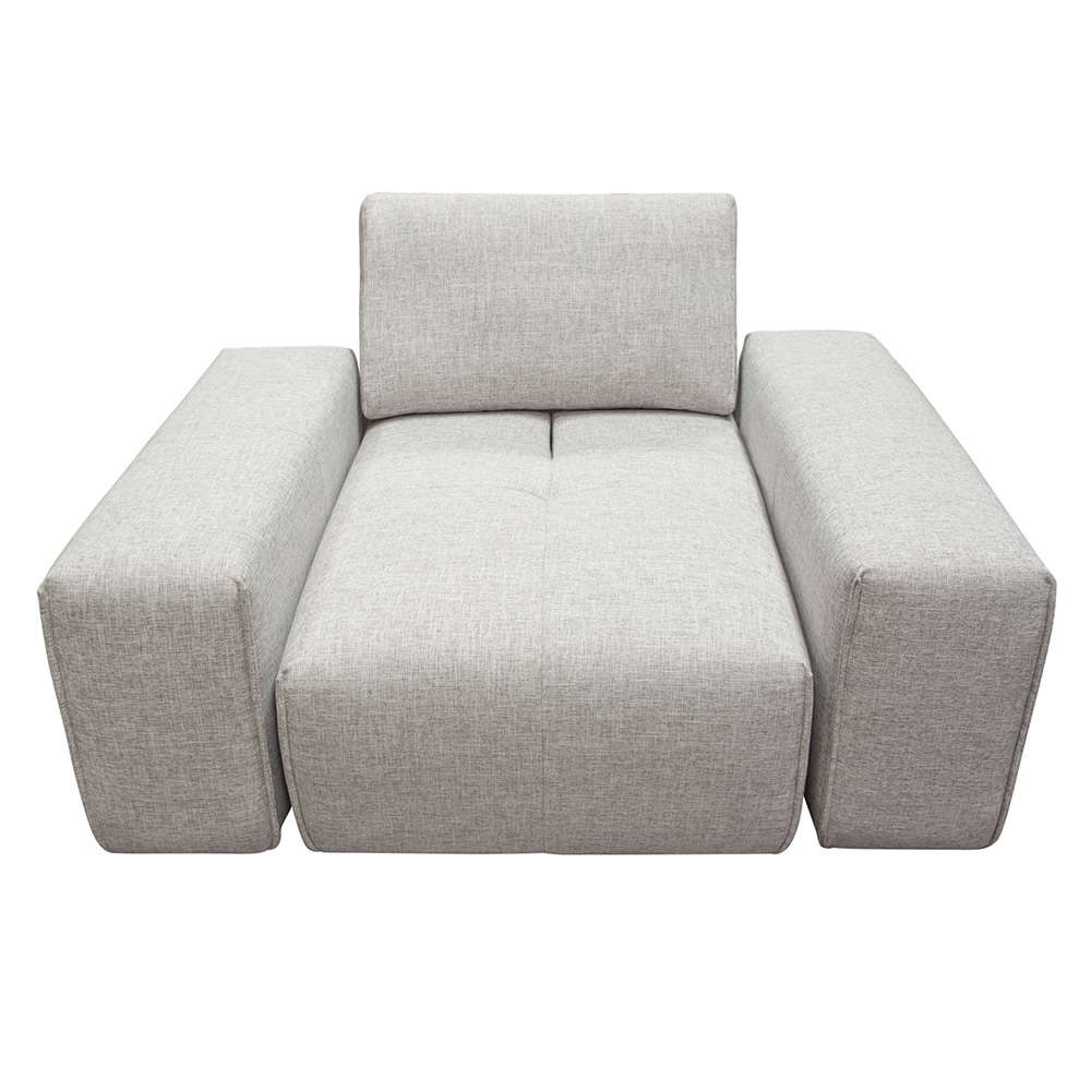 Diamond Sofa - Jazz Modular 1-Seater with Adjustable Backrest in Light Brown Fabric JAZZ1AC2ARLB veiw 2