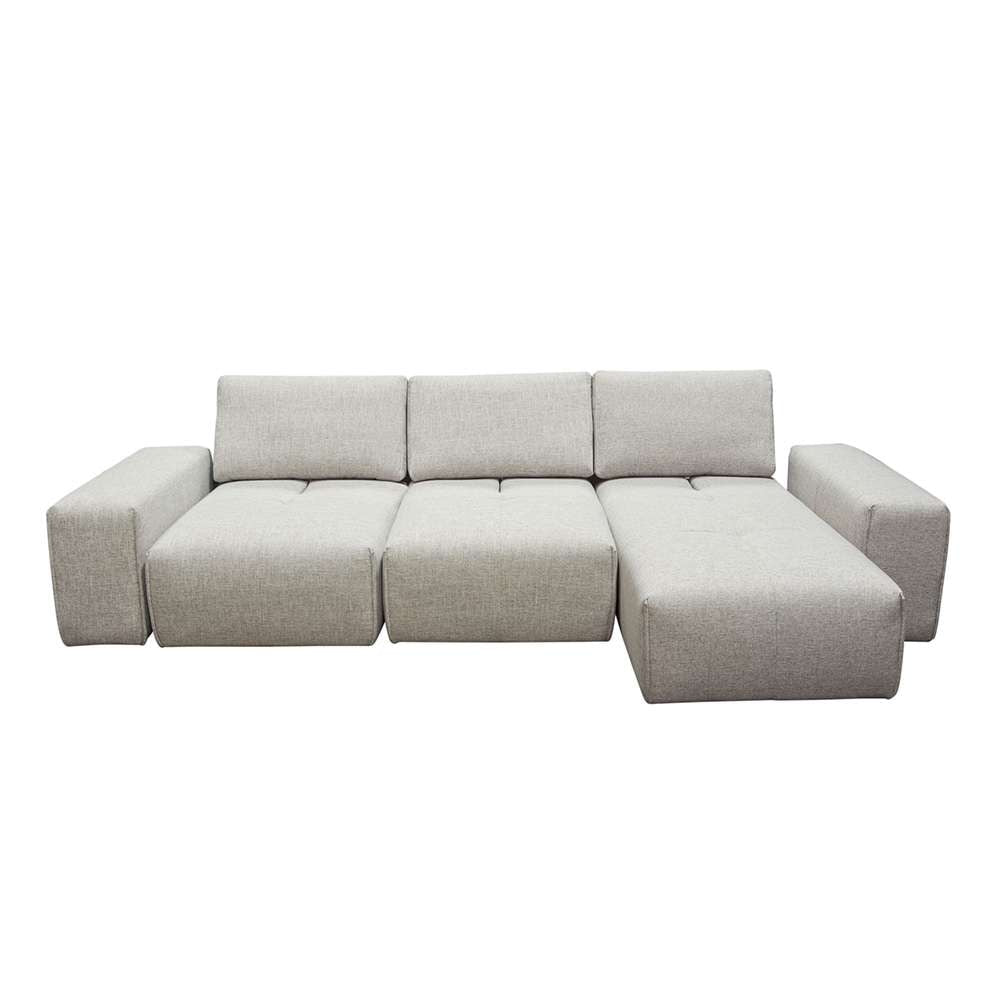 Diamond Sofa - Jazz Modular 3-Seater Chaise Sectional with Adjustable Backrests in Light Brown Fabric - JAZZ2AC1CA2ARLB veiw 2