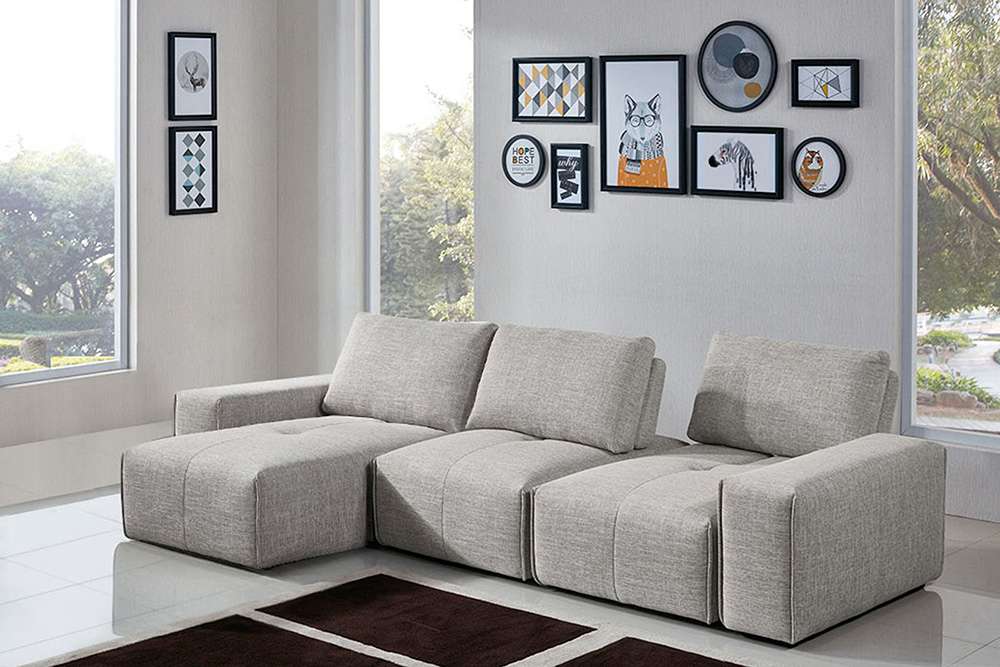 Diamond Sofa - Jazz Modular 3-Seater Chaise Sectional with Adjustable Backrests in Light Brown Fabric - JAZZ2AC1CA2ARLB veiw 6
