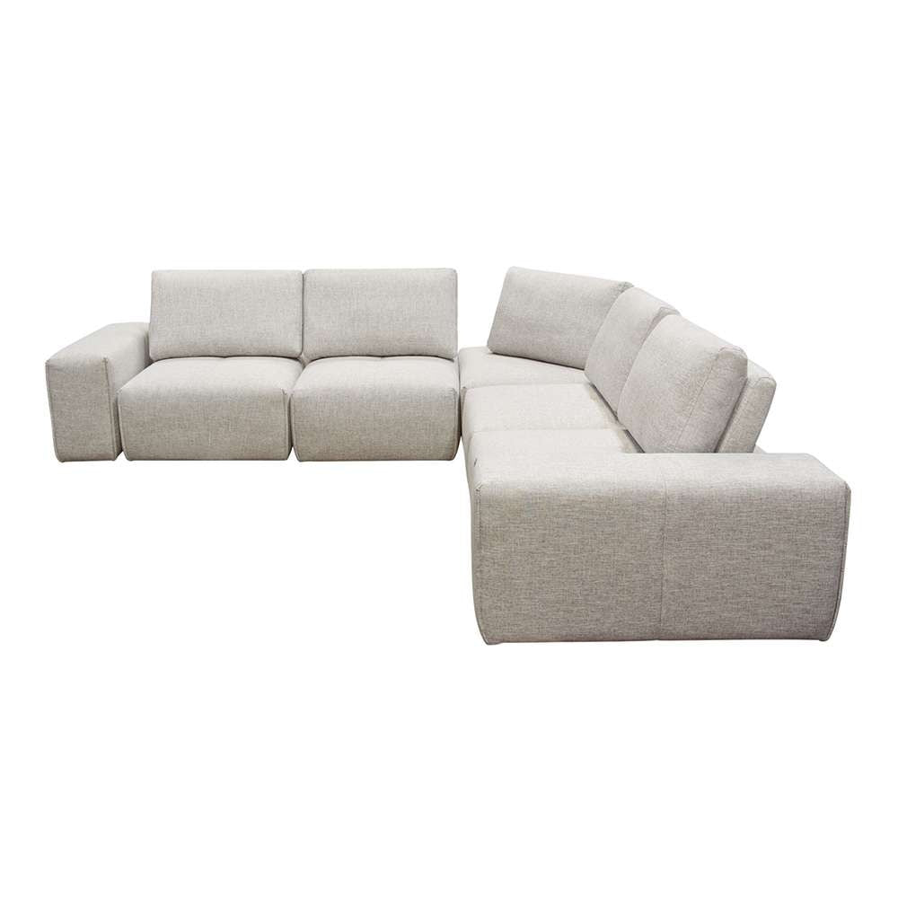 Diamond Sofa Jazz Modular 5-Seater Corner Sectional with Adjustable Backrests in Light Brown Fabric - JAZZ4AC1SC2ARLB veiw 1