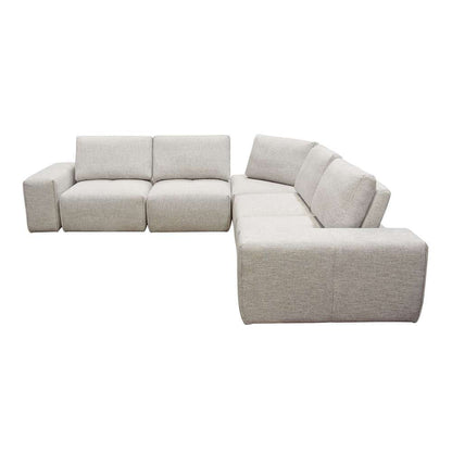 Diamond Sofa Jazz Modular 5-Seater Corner Sectional with Adjustable Backrests in Light Brown Fabric - JAZZ4AC1SC2ARLB veiw 1
