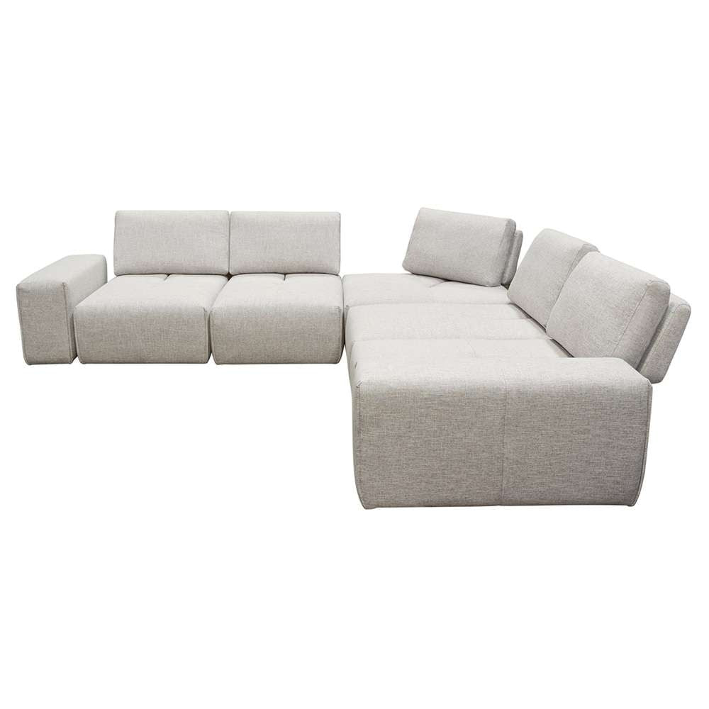 Diamond Sofa Jazz Modular 5-Seater Corner Sectional with Adjustable Backrests in Light Brown Fabric - JAZZ4AC1SC2ARLB veiw 9