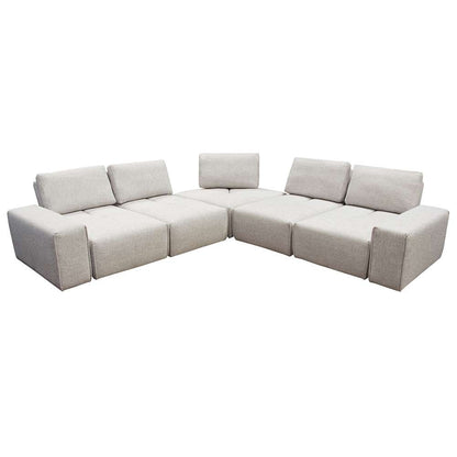 Diamond Sofa Jazz Modular 5-Seater Corner Sectional with Adjustable Backrests in Light Brown Fabric - JAZZ4AC1SC2ARLB veiw 11