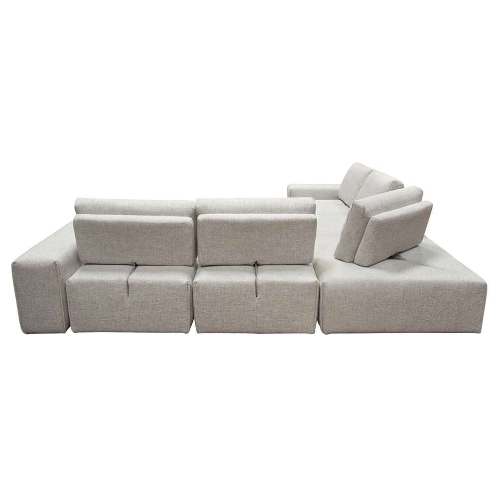 Diamond Sofa Jazz Modular 5-Seater Corner Sectional with Adjustable Backrests in Light Brown Fabric - JAZZ4AC1SC2ARLB veiw 12