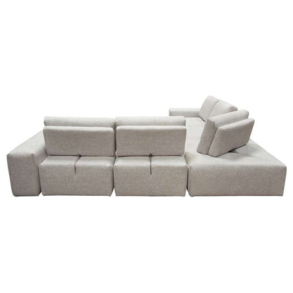 Diamond Sofa Jazz Modular 5-Seater Corner Sectional with Adjustable Backrests in Light Brown Fabric - JAZZ4AC1SC2ARLB veiw 12